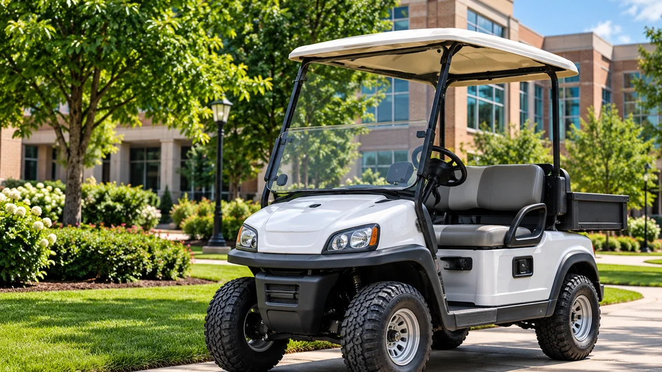 Maintenance cart at a commercial property