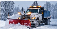 Commercial snowplow clearing a road